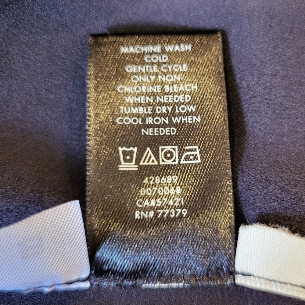 Ann Taylor Blue Ruffle Hem Short Sleeve Top, Size Large, GUC - Picture 8 of 9